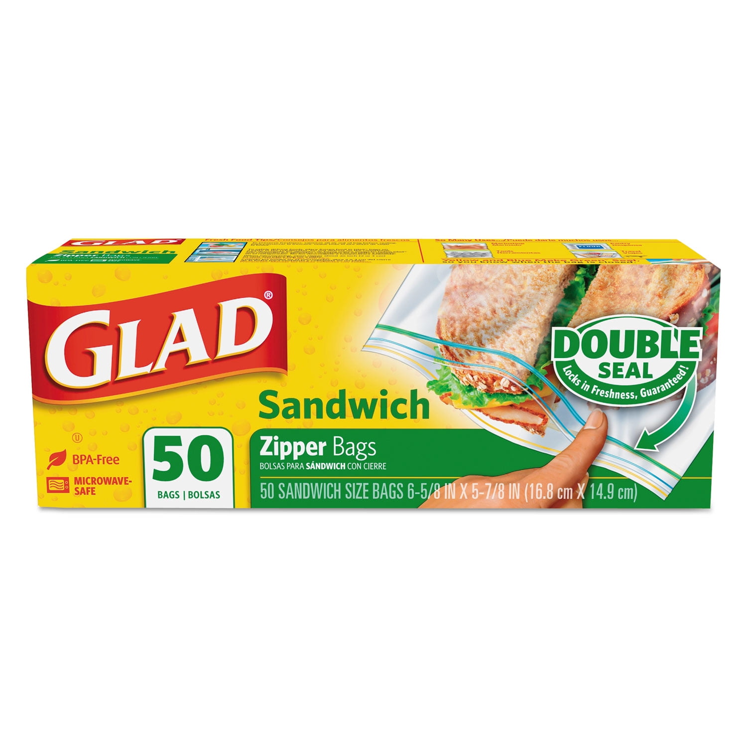 Clorox 57263 Pec Clear Zipper Glad Sandwich Bag - Pack Of 600