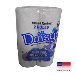 60552 Pec White 2ply 45 Sheet 2 Pack Daisy Kitchen Roll Towel - Pack Of 6 & 2 Per Pack