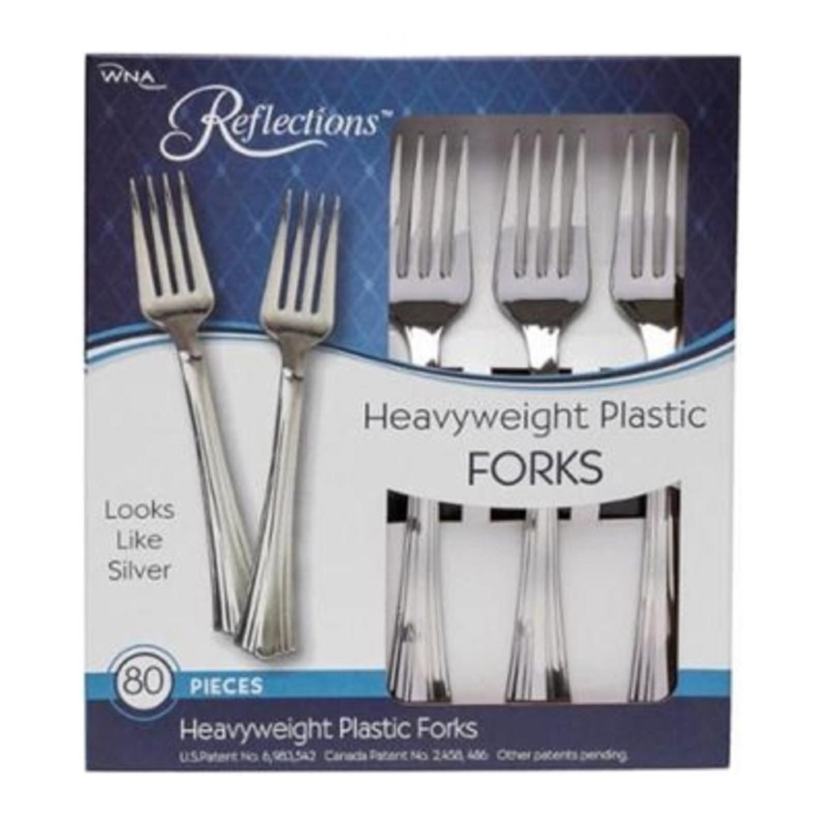 61080 Pec Silver Reflections Heavy Weight Plastic Fork - Pack Of 800