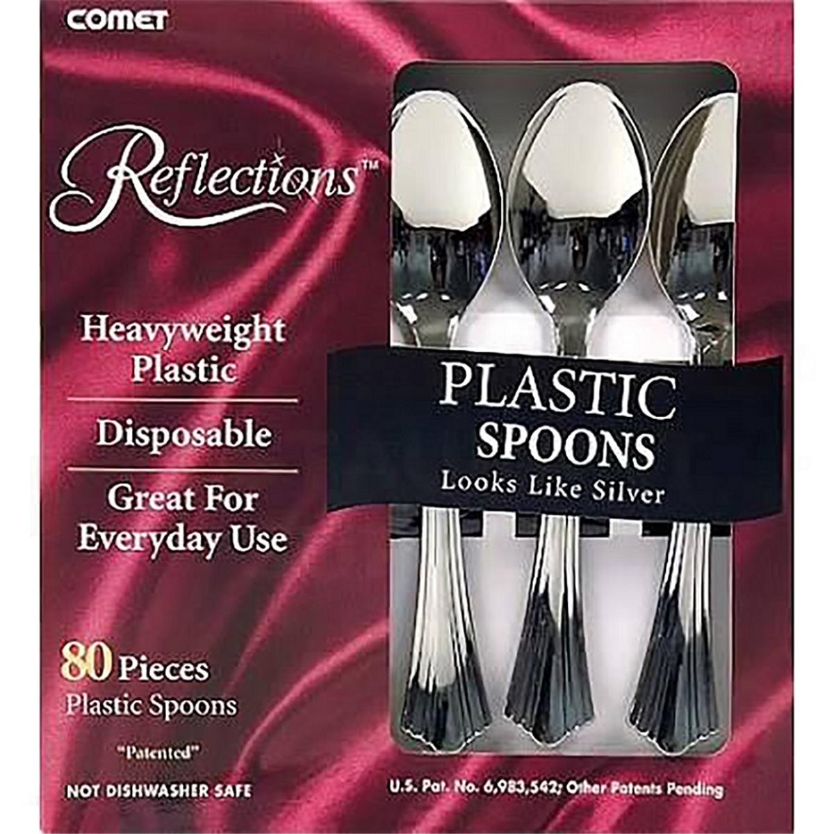 62080 Pec Silver Reflections Heavy Weight Plastic Spoon - Pack Of 800