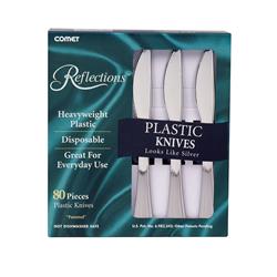 63080 Pec Silver Reflections Heavy Weight Plastic Knives - Pack Of 960