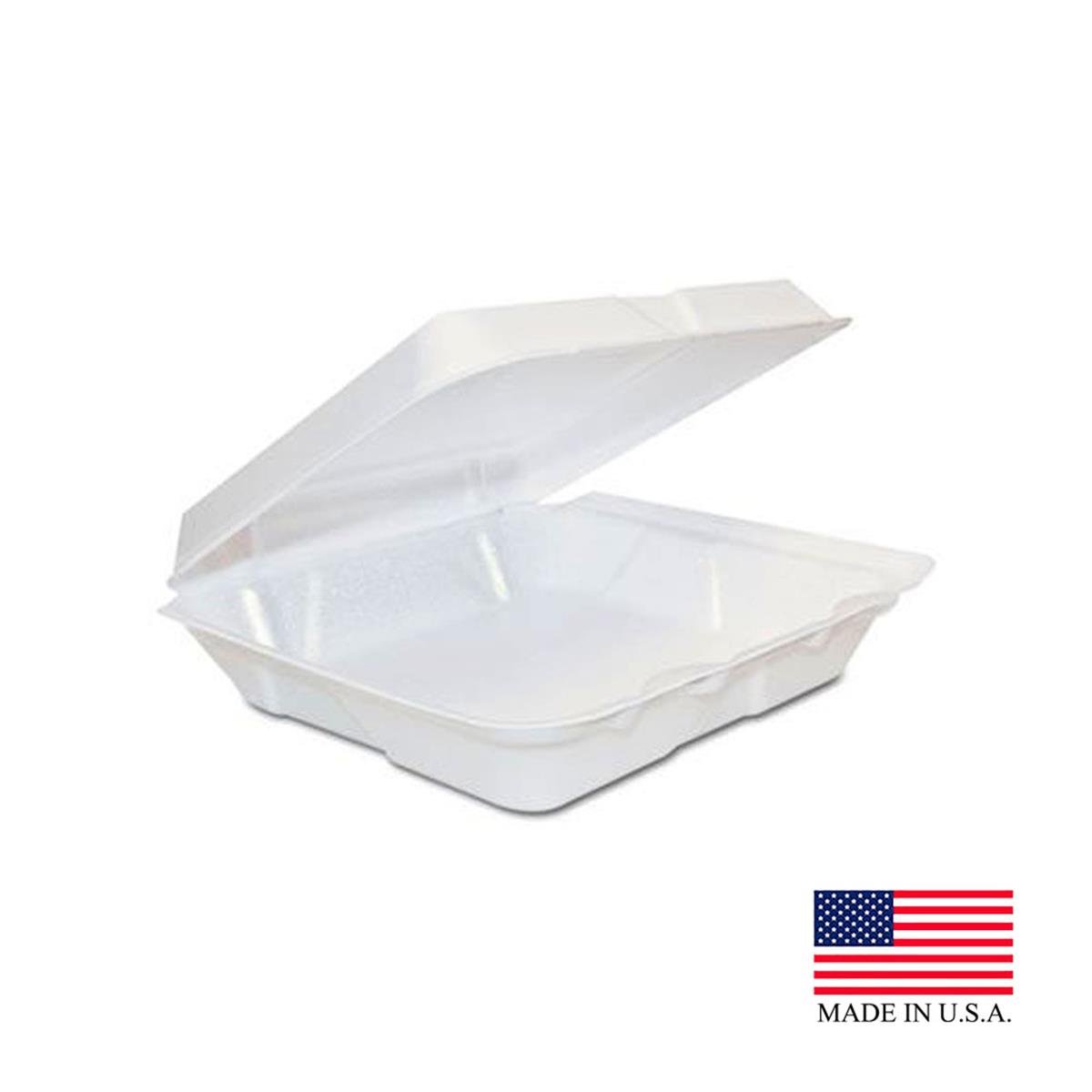 80ht1r Pec White Large 1 Compartment Foam Hinged Container - Pack Of 200