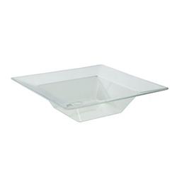 12 Oz Sensations Square Disposable Hard Plastic Bowls - Clear, Set Of 10