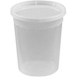 32pp4 32 Oz Disposable Translucent Heavy Plastic Containers With Lid, Set Of 4