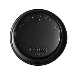 V668s0029 Pe 12 & 16 Oz Smooth Dome Lid For Cups, Black