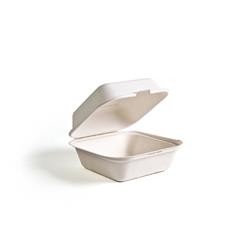 Tw-boo-004 Pe 6 X 6 X 3 In. Bagasse Evolution Hinged Container, White
