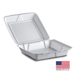 95ht1r Pec Hinged Foam Container, White - Large