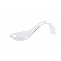 Bmcresents 5 In. Disposable Mini Heavy Plastic Crescent Spoon, Clear & 24 Per Set - Set Of 24