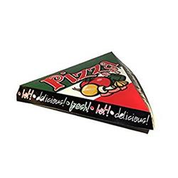 9886 Pec Vegetable Print 9 In. Hinged Triangle Pizza Box - Green, White & Red