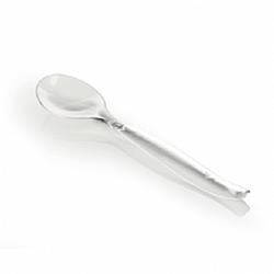 Minsc 4 In. Disposable Mini Heavy Plastic Spoon - Clear, 40 Per Set