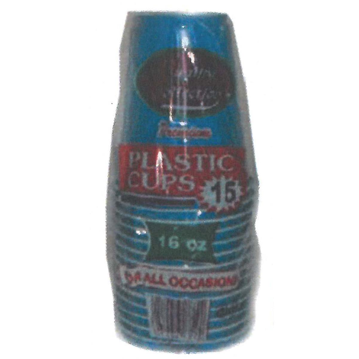 C108b Pec 16 Oz Translucent Plastic Cups, Blue