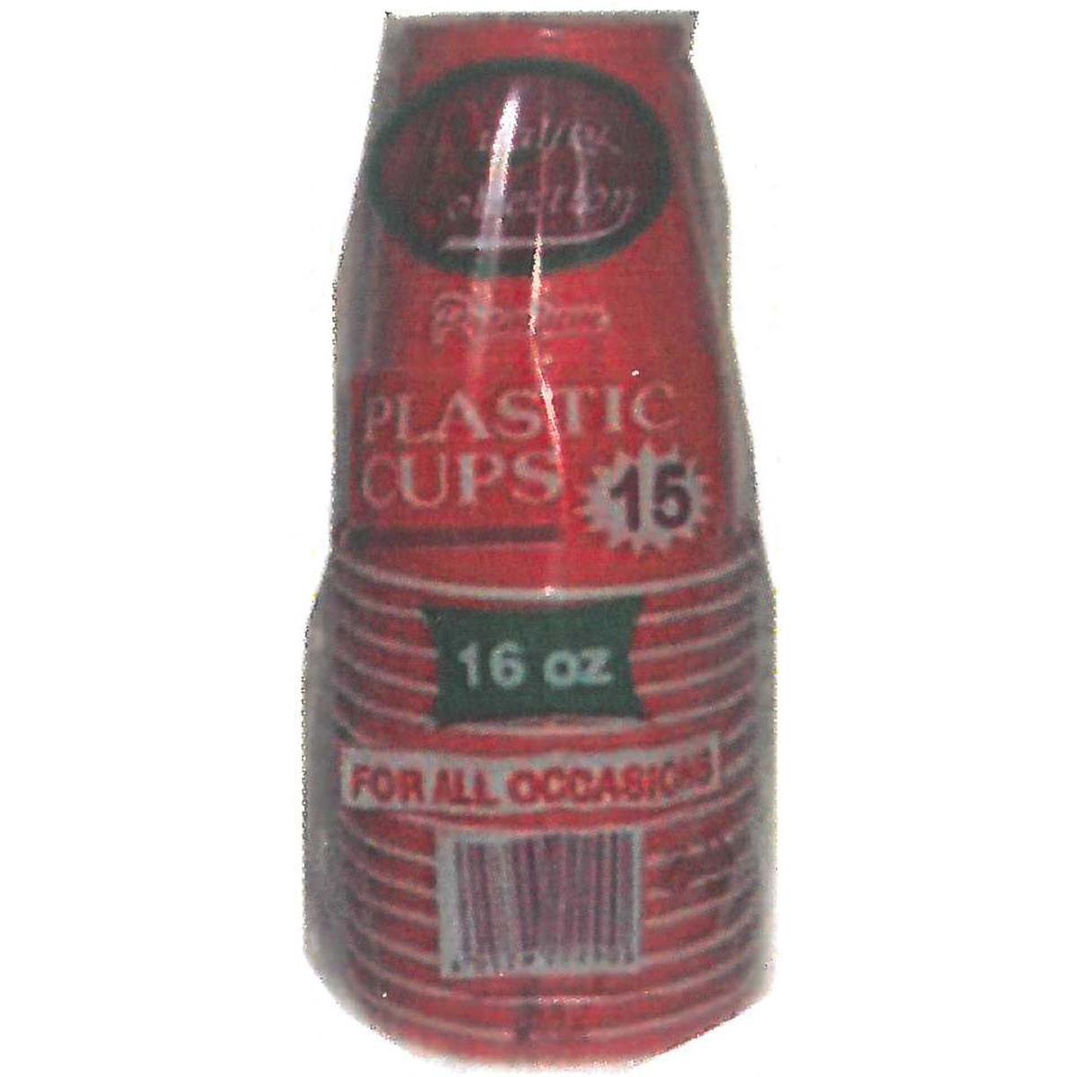 C108r Pec 16 Oz Translucent Plastic Cups, Red