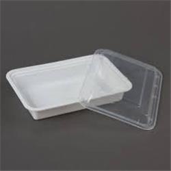 6 X 8.5 X 1.5 In. Plastic Container With Translucent Lid - White & 28 Oz, Pack Of 50