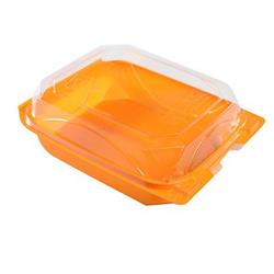 Cox-68-bb-tg Pec Hinged Container With Clear Lid, Tangerine