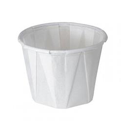 F100 Pec 1 Oz Pleated Paper Portion Cup, White