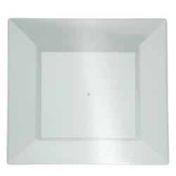6sqcp 6 In. Sensations Clear Square Disposable Hard Plastic Plates, Set Of 10