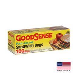 Gds24s100 Pec 100 Count Good Sense Fold Lock Top Sandwich Bag, Clear