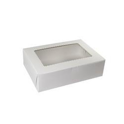 14104w-126 Pe 14 X 10 X 4 In. 12 Cup Cupcake Window Box With Lock Corner, White