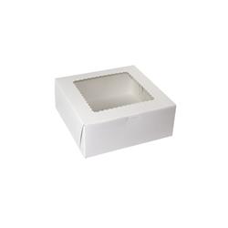 10104w-126 Pe 10 X 10 X 4 In. 6 Cup Cupcake Window Box With Corner Lock, White
