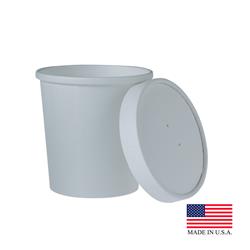 Solo Cup Khb16a-2050 Pec White 16 Oz Double Poly Paper Food Container With Lid - Case Of 250