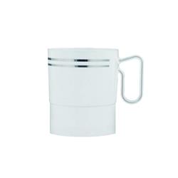 R20008svr Pec White 8 Oz Regal Mug With Silver Trim - Case Of 120
