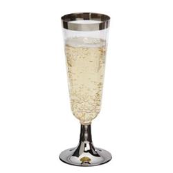 Rf5chmp Pec Clear 5 Oz Reflections Plastic Champagne Flute, 2 Piece - Case Of 96