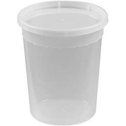 32pp 32 Oz Disposable Translucent Heavy Plastic Containers With Lid, Set Of 24