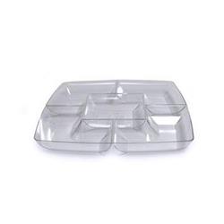 Sq12156 Pec 12 In. Clear Simply Squared Chip & Dip Tray - Case Of 12
