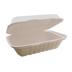 Tw-boo-003 Pec 9 X 6 X 3 In. Bagasse Compostable Hinged Container, White - Case Of 300