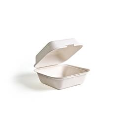 Tw-boo-004 Pec 6 X 6 X 3 In. Bagasse Compostable Hinged Container, White - Case Of 400