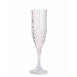 Bcrysf 5 Oz Crystal Like Hard Plastic Disposable Champagne Flute, 12 Per Set & Set Of 4