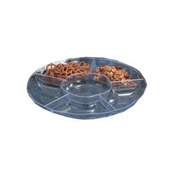 13 In. Clear 6 Compartment Scalloped Tray - Case Of 12