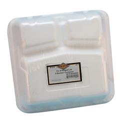 1222 Pe 9 X 9 In. White 3 Compartment Foam Tray - Case Of 48