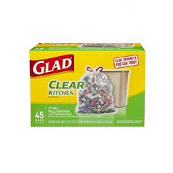 Clorox 78543 Pe 13 Gal 45 Count Clear Glad Kitchen Bag With Draw String - Case Of 180