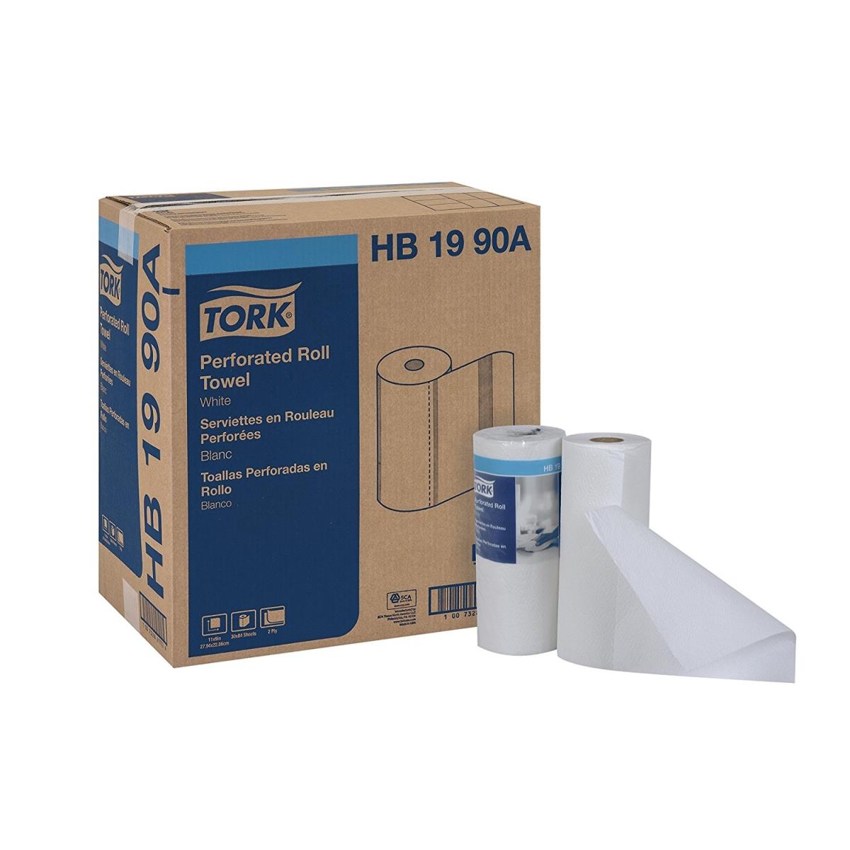 Hb1990a Pe 84 Count White 2ply Tork Perforated Roll Towel - Case Of 30