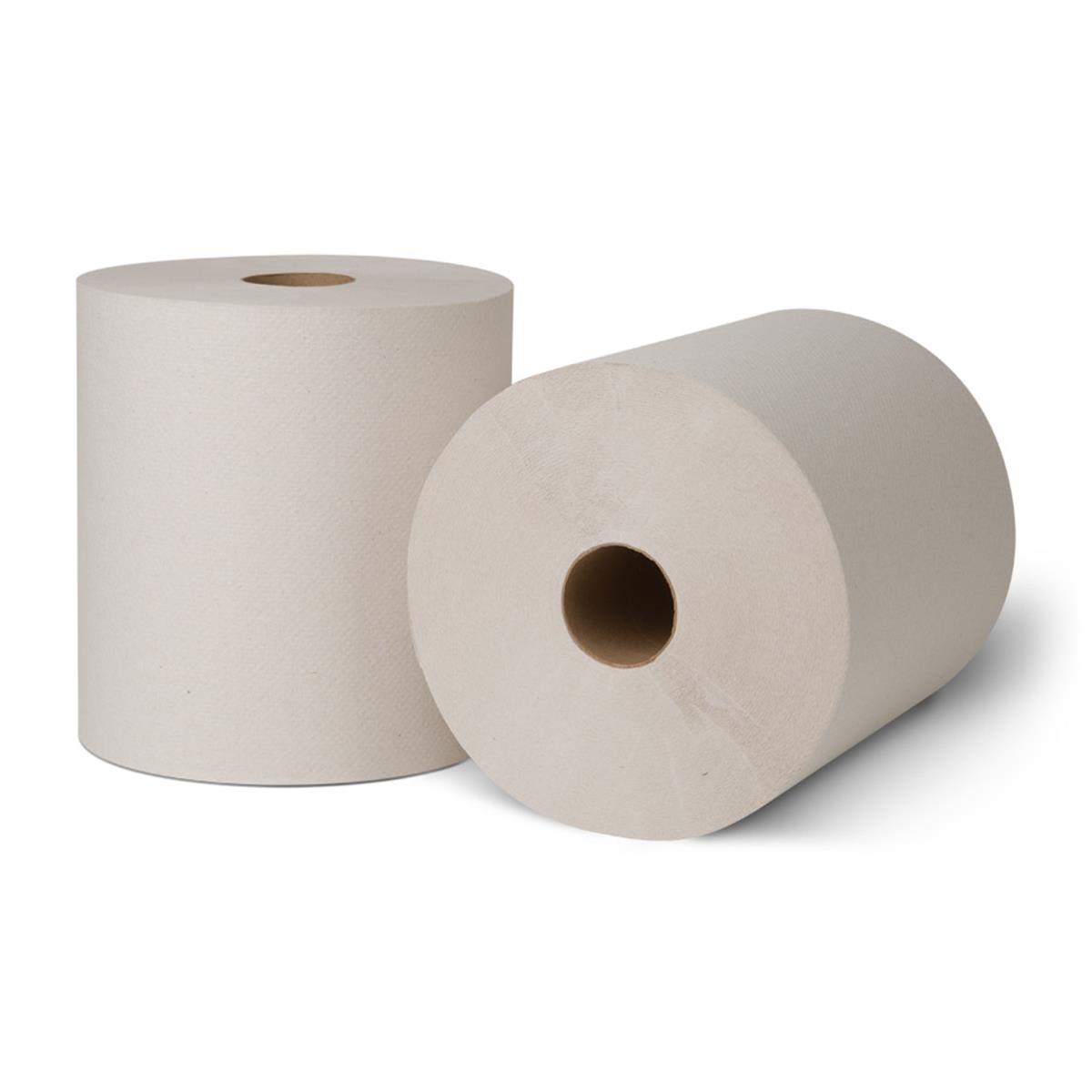 8031400 Pe 8 In. X 800 Ft. White Ecosoft Green Seal Unbleached Roll Towel - Case Of 6