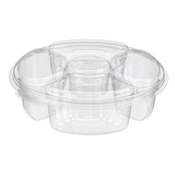 UPC 707068005526 product image for PL065C R3JC 65 oz 4 Compartments Platter Combo With Dip Holder - Case of 100 | upcitemdb.com