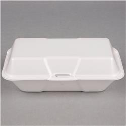 21900 R3j 9.5 X 5.25 X 3.5 In. Large Hoagie Foam Hinged Container, White - Case Of 200