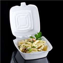 5 X 5 X 3 In. White Foam Hinger Lid Container - Case Of 500