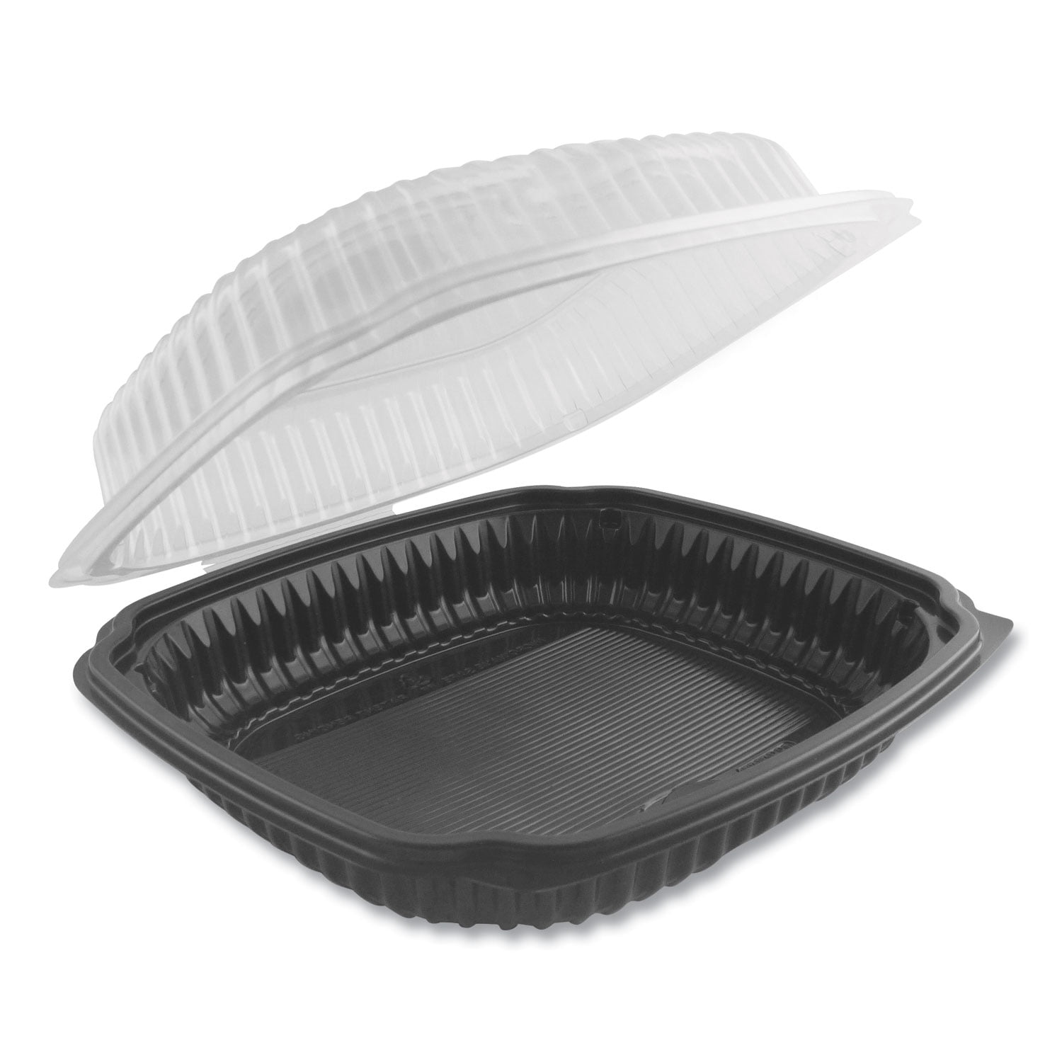 4699610 R3j 10.5 X 9.5 In. 1-comparment Hinged Polpropylene Container, Black & Clear - Case Of 100
