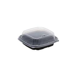 4656911 6 X 9 X 3 In. Hinged Pp Container Clear Lid Black Base - Case Of 100