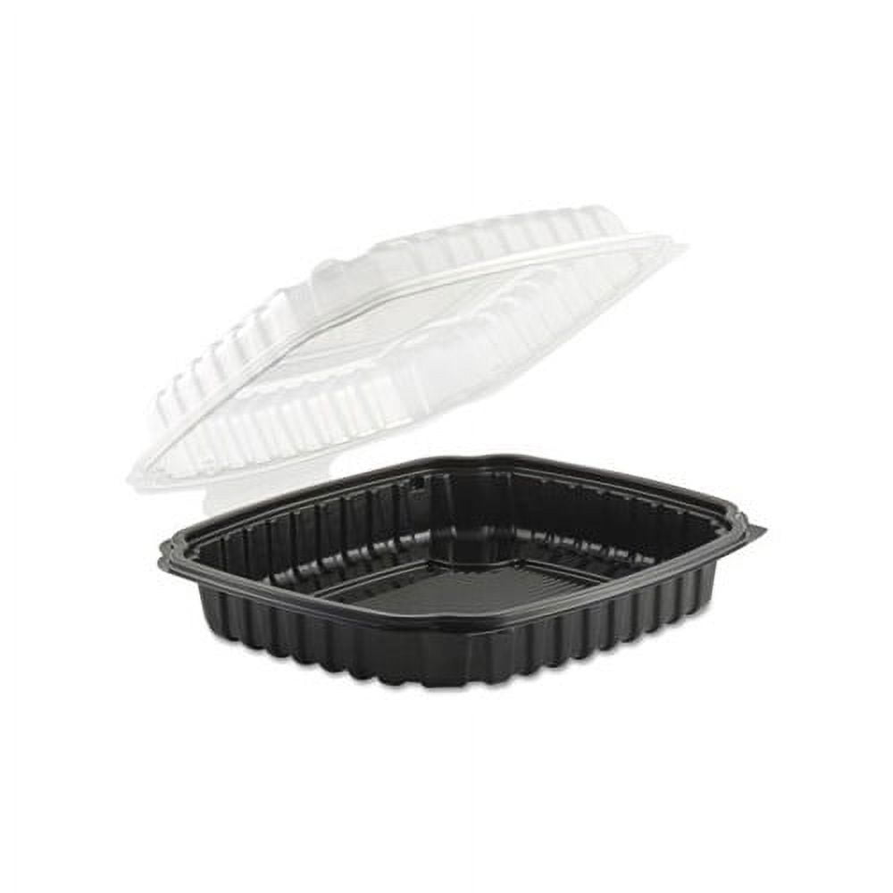 4669911 9 X 9 In. Hinged Black Base Clear Lid - Case Of 100