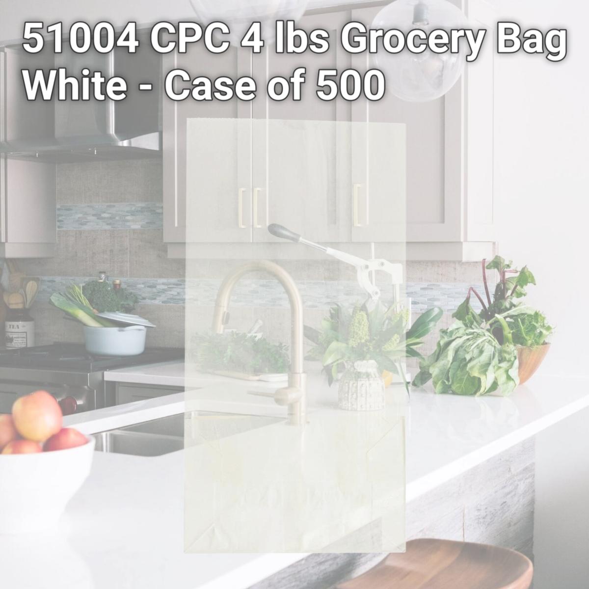 Picture of Duro 51004 CPC 4 lbs Grocery Bag, White - Case of 500