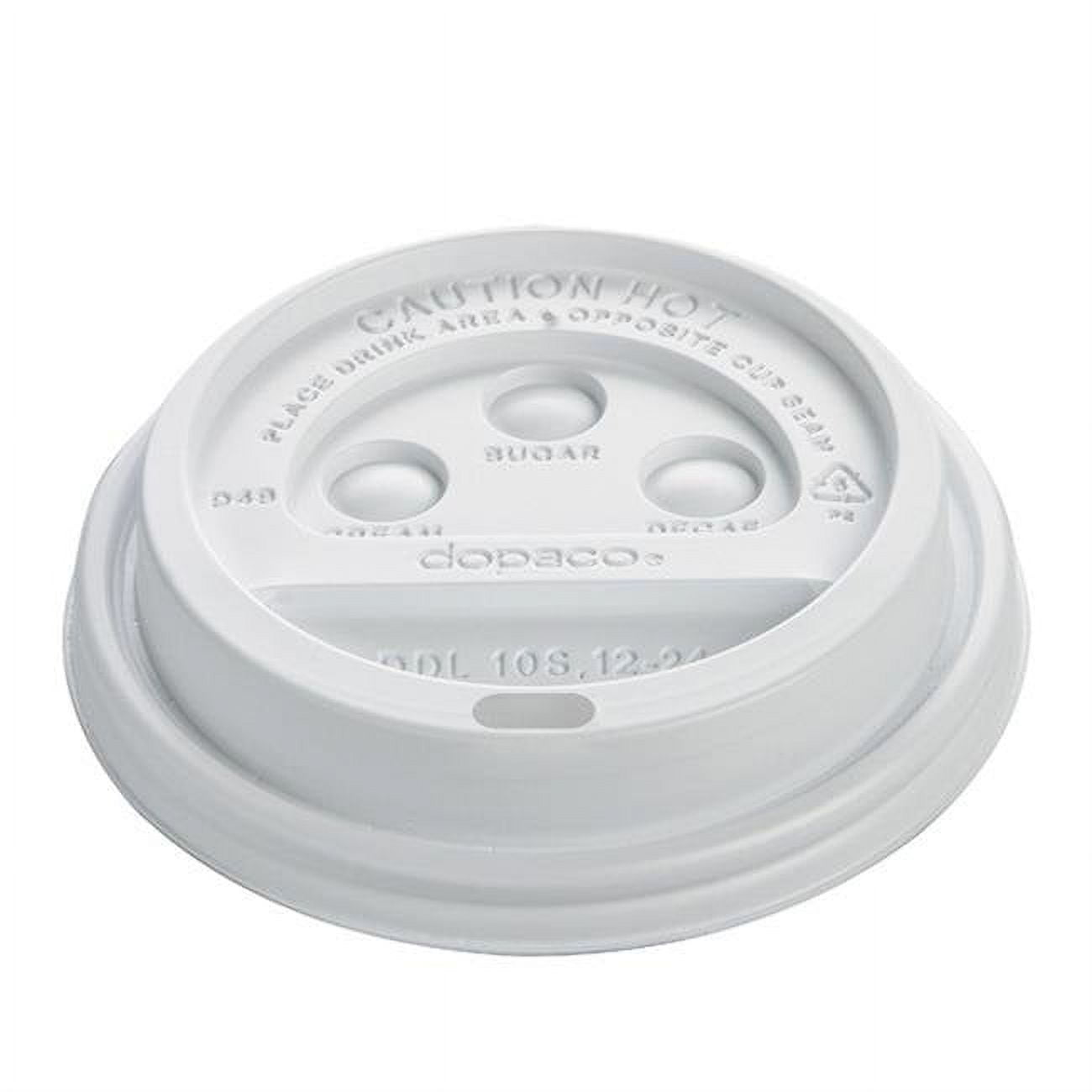 Dopaco Ddl124wd Cpc White Dome Lids For Paper Hot Cups, Case Of 1000