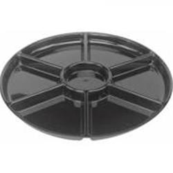 Stak66rb Cpc 16 In. 6-compartment Black Catering Tray - Case Of 25