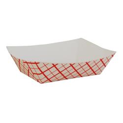 0409 Cpc 0.5 Lbs Red & White Check Food Tray - Case Of 1000