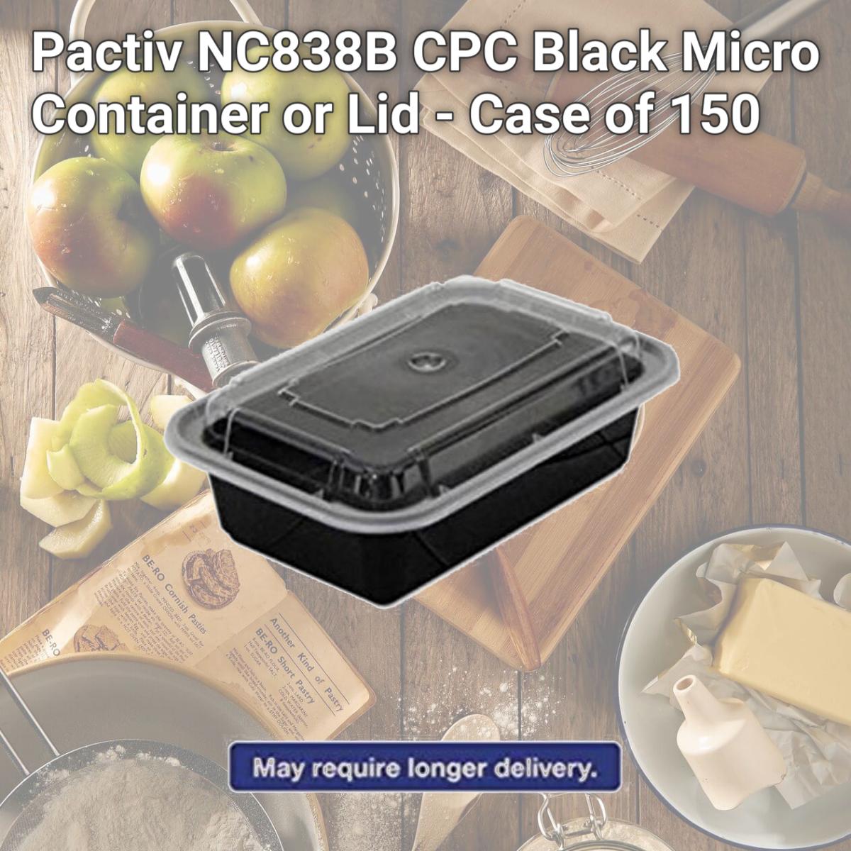 Picture of Pactiv NC838B CPC Black Micro Container or Lid - Case of 150