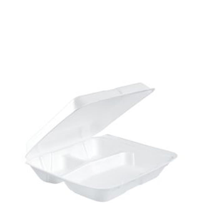 80ht3r Cpc 2.3 X 7.5 X 8 In. 3 Compartment Hinged Lid Container Foam, White - Case Of 200