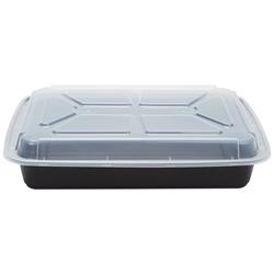 Nc989b 58 Oz. Black Rect With Lid - Case Of 150