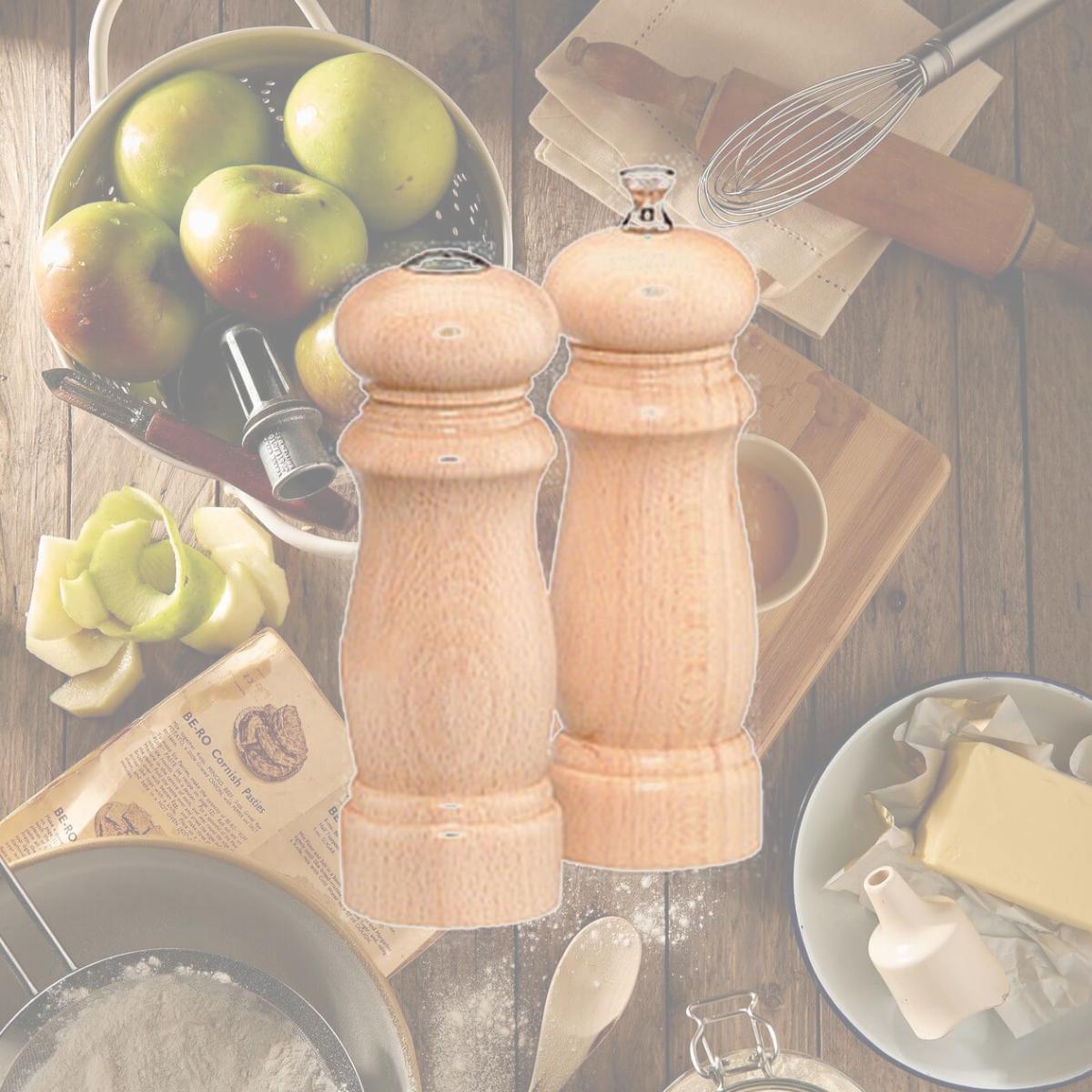 Picture of Chef Specialties 06200 6 Inch - 15cm SalemNatural Pepper Mill Salt Shaker Set